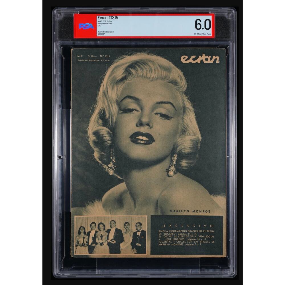 RARE 1956 Ecran Marilyn Monroe Magazine PSA 6 Joan Collins Hollywood High End!